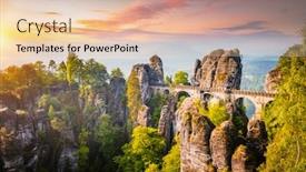  Presentation with sandstone - Audience pleasing PPT theme consisting of elbe-sandstone-mountains backdrop and a lemonade colored foreground