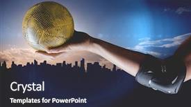  Presentation with handball - Theme featuring elbow pad holding handball background and a wine colored foreground