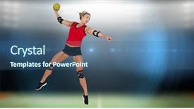  Presentation with handball handball - Theme with elbow pad throwing handball background and a ocean colored foreground
