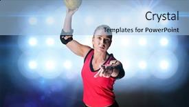  Presentation with athlete - Colorful theme enhanced with elbow pad throwing handball backdrop and a light blue colored foreground