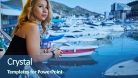  Presentation with black woman - PPT layouts enhanced with elbows at handrail in floating background and a  colored foreground