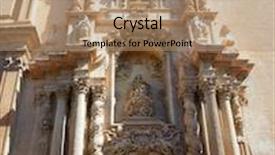  Presentation with community - Amazing PPT theme having elche elx basilica de santa maria church in alicante valencian community spain backdrop and a coral colored foreground