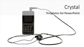  Presentation with personal - Theme consisting of elctronics - personal stereo isolated background and a white colored foreground