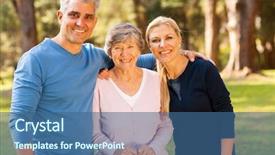  Presentation with senior couple - PPT theme enhanced with businessman jumps to the new year 2017 background and a gray colored foreground