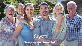  Presentation with family law - Audience pleasing slide set consisting of elder law - portrait of happy family standing backdrop and a ocean colored foreground