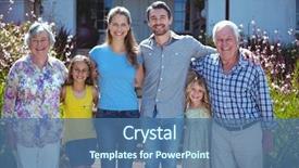  Presentation with generation - Audience pleasing slide set consisting of elder law - portrait of happy multi-generation family backdrop and a ocean colored foreground