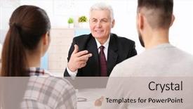  Presentation with notary - Slide set having elder law - young couple at notary public background and a soft green colored foreground