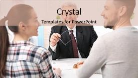  Presentation with notary - Beautiful presentation design featuring elder law - young couple at notary public backdrop and a coral colored foreground