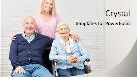  Presentation with patient and family centered care - Cool new theme with eldercare - family with senior couple backdrop and a white colored foreground