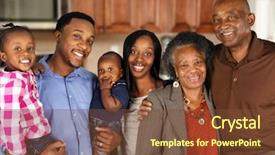  Presentation with african american couples - Cool new PPT theme with elderly african american man backdrop and a tawny brown colored foreground