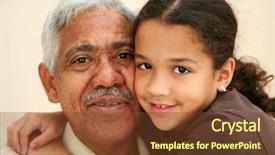  Presentation with grandfather - Audience pleasing theme consisting of elderly african americans - child with her grandfather backdrop and a tawny brown colored foreground