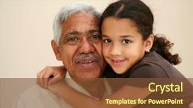 Presentation with grandfather - Amazing presentation design having elderly african americans - child with her grandfather backdrop and a tawny brown colored foreground