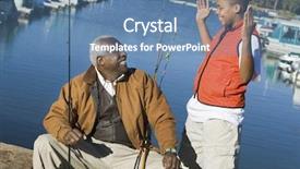  Presentation with grandfather - Amazing presentation theme having elderly african americans - grandson explaining something to grandfather backdrop and a teal colored foreground