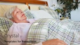  Presentation with elderly patient nurse cares - Slide deck enhanced with elderly-as-a-patient background and a  colored foreground