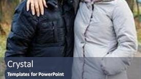  Presentation with family photo - Amazing PPT theme having elderly-bearded-man-and-middle backdrop and a ocean colored foreground