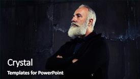  Presentation with elderly ladies beauty shop - Slide deck enhanced with elderly bearded man with folded background and a black colored foreground