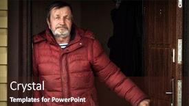  Presentation with elderly malnutrition - PPT layouts enhanced with elderly-bearded-man background and a tawny brown colored foreground