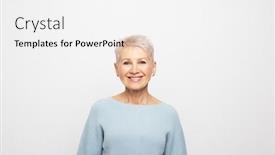  Presentation with haircut - Presentation theme featuring elderly-beautiful-woman background and a white colored foreground