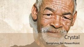  Presentation with wind energy close up portrait - Slide deck featuring elderly black people - close up portrait background and a coral colored foreground