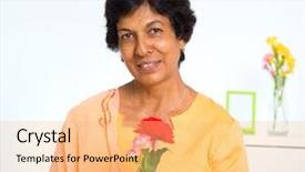  Presentation with portrait of indian macaque monkey - Presentation theme enhanced with elderly black women - portrait of a mature indian background and a yellow colored foreground