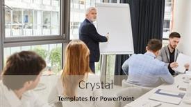  Presentation with business training - Presentation featuring elderly-business-man background and a mint green colored foreground