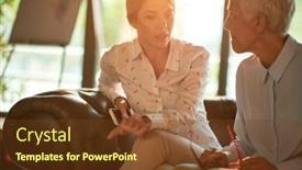  Presentation with atmosphere - Cool new presentation with elderly-business-woman backdrop and a tawny brown colored foreground