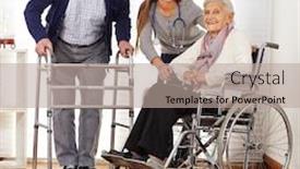  Presentation with care elderly - Colorful presentation design enhanced with elderly-care-assistant-with-two backdrop and a coral colored foreground