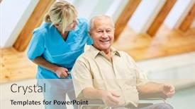  Presentation with care elderly - Slides featuring elderly-care-at-senior-man background and a lemonade colored foreground