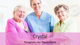  Presentation with elderly care - PPT layouts with elderly care nurse with two background and a lilac colored foreground