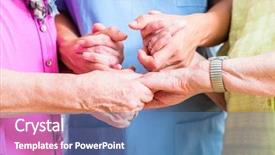  Presentation with care elderly - PPT theme featuring elderly care nurse with two background and a teal colored foreground