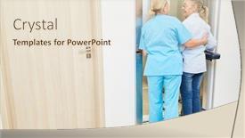  Presentation with elderly care - Amazing PPT theme having elderly-care-takes-care backdrop and a lemonade colored foreground