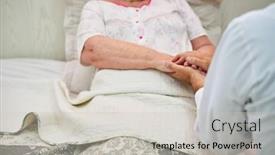  Presentation with hospice - Presentation theme enhanced with elderly-caregiver-holding-hands background and a light gray colored foreground