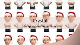  Presentation with funny cartoon - Cool new slide deck with elderly cartoon - collage of funny bighead senior backdrop and a lemonade colored foreground