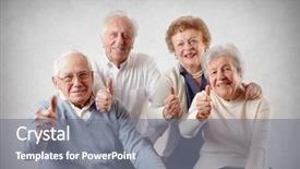  Presentation with couple - Presentation featuring elderly couple - happy oldies background and a gray colored foreground