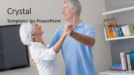  Presentation with 60s - Theme with elderly couple dancing together background and a  colored foreground