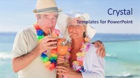  Presentation with cocktail - Audience pleasing theme consisting of elderly couple drinking a cocktail backdrop and a  colored foreground