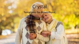  Presentation with elderly - Slides consisting of elderly couple embracing in autumn background and a yellow colored foreground