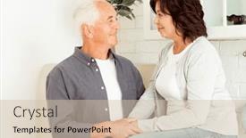  Presentation with living room family - Theme having elderly-couple-hugging-while-sitting background and a soft green colored foreground