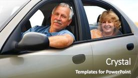  Presentation with old couple - Colorful PPT layouts enhanced with elderly couple in the new backdrop and a tawny brown colored foreground
