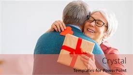  Presentation with senior couple - PPT layouts consisting of elderly-couple-on-valentine-s background and a coral colored foreground
