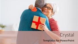  Presentation with senior couple - Cool new slide deck with elderly-couple-on-valentine-s backdrop and a coral colored foreground