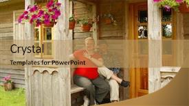  Presentation with veranda - Theme with elderly couple on veranda background and a yellow colored foreground
