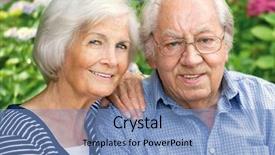  Presentation with active seniors senior couple - Slides featuring elderly dementia - happy senior couple portrait outdoors background and a teal colored foreground
