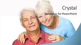  Presentation with business woman standing on maze - Colorful slide set enhanced with elderly dementia - senior woman standing behind her backdrop and a sky blue colored foreground