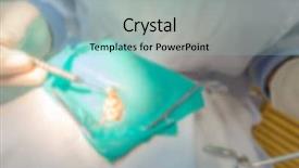  Presentation with dental office - PPT layouts having elderly denture - abstract blur operation background and a light blue colored foreground