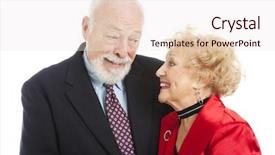  Presentation with senior couple - Beautiful PPT theme featuring elderly denture - beautiful senior couple dressed backdrop and a  colored foreground