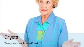  Presentation with denture - PPT layouts enhanced with elderly denture - beautiful senior woman on her background and a light blue colored foreground