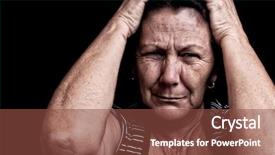  Presentation with elderly depression - Presentation enhanced with elderly depression - grunge portrait of an old background and a tawny brown colored foreground