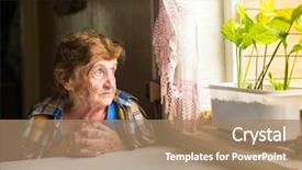  Presentation with elderly depression - Amazing slides having elderly depression - lonely old woman sitting backdrop and a coral colored foreground