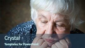  Presentation with elderly depression - Cool new presentation with elderly depression - old sad woman backdrop and a ocean colored foreground